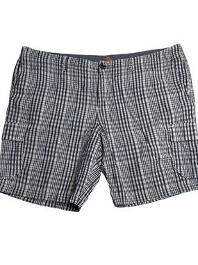 Tommy Bahama Authentic Plaid Cargo Casual Shorts Navy White Mens 42